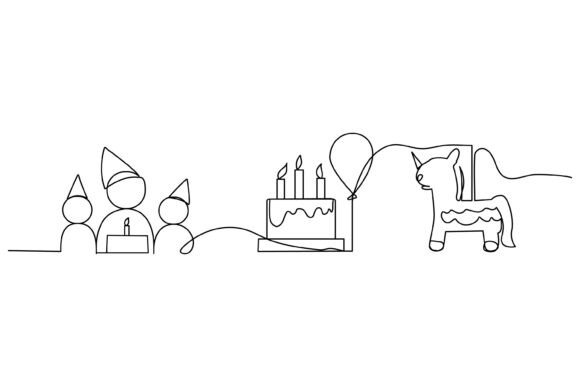 A Continuous Line Birthday Graphic for Elegant Branding