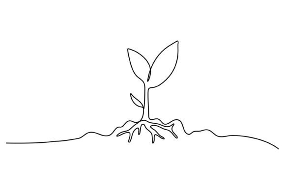 A Minimalist Plant Growth Graphic for Clean Editorial Design