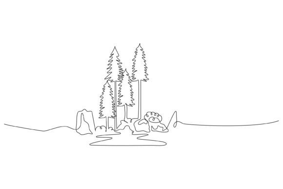 A Mountain Pine Continuous Line Graphic for Branding