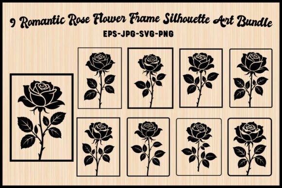 A Review of Romantic Rose Flower Frame Silhouette Graphics