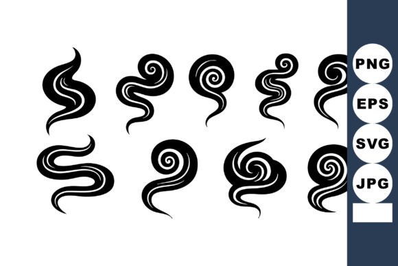 Abstract Smoke Swirl Shapes Vector Graphics & Illustrations