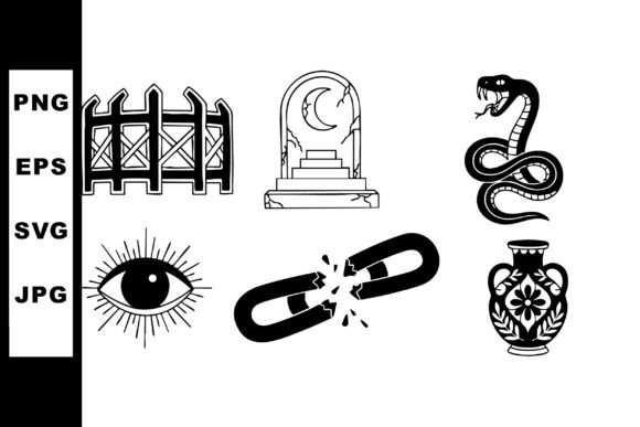 Black and White Mystical Symbols