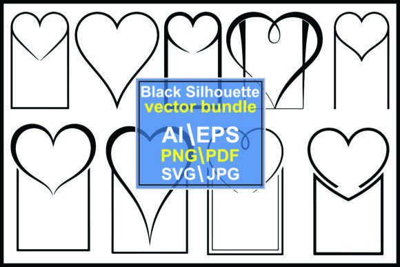 Black Heart Frame Graphics for Elegant Visuals