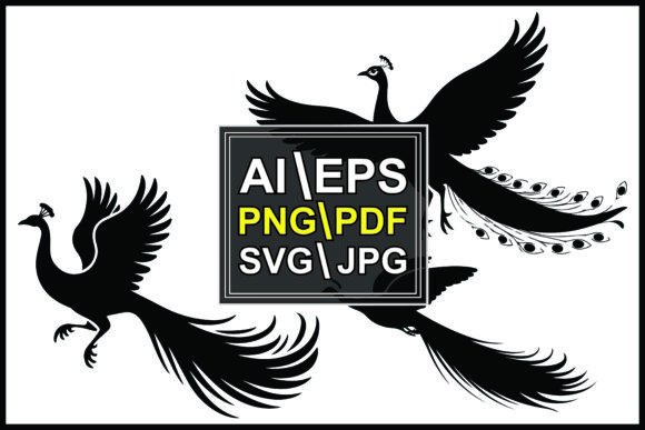 Black Peacocks Graphics for Sophisticated Illustrations