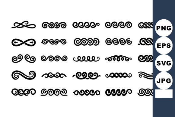 Black Vintage Swirl Dividers Set