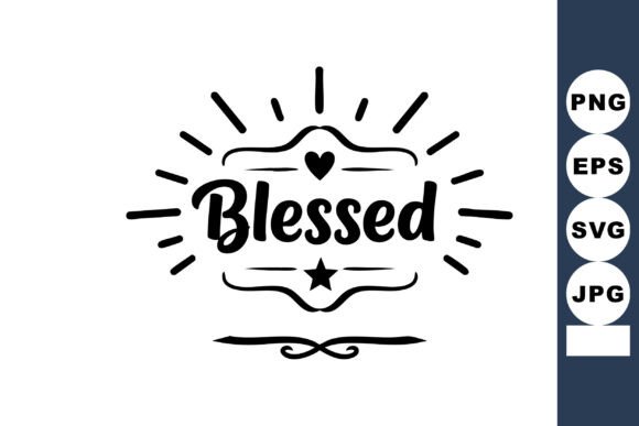 Blessed Typography Design with Heart and