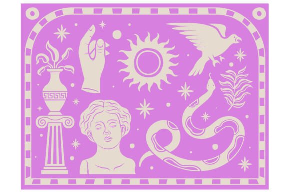 Classical Figure – Mythic Pink Relief Graphics