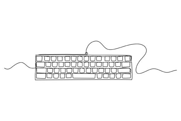 Continuous Line Keyboard Graphics for Illustrations