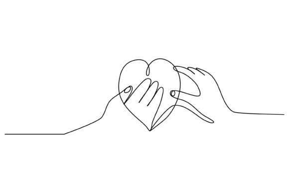 Continuous Line Love Hand: A Graphic Design Asset Review