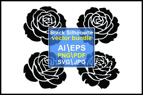 Four Black Rose Silhouettes: A Graphics and Illustrations Review
