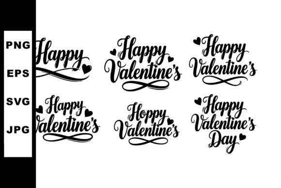 Happy Valentine’s Day Calligraphy Text De Graphics