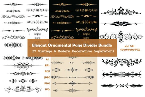 Ornamental Divider Bundle – 27 Designs: Graphics & Illustrations