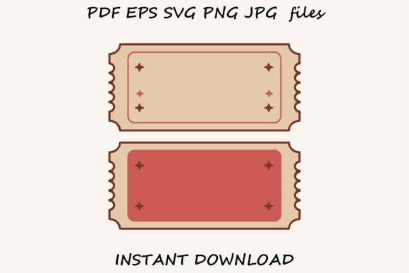 Retro Blank Ticket Templates for Commercial Graphics