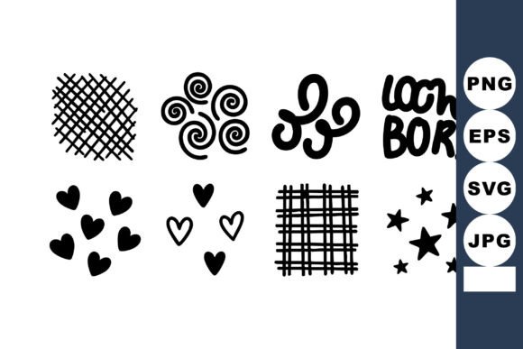 Simple Black Doodle Patterns & Graphics