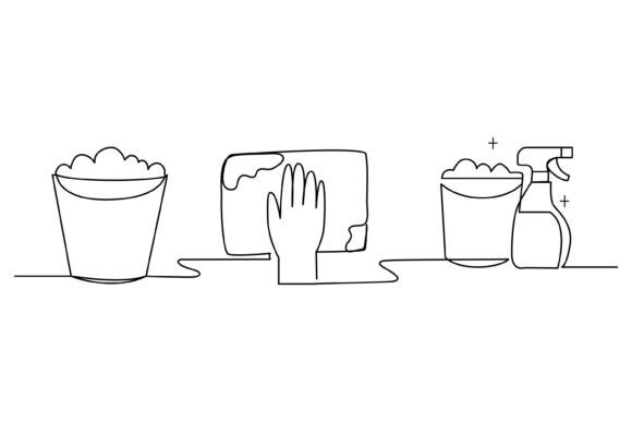 The Continuous Line Bucket Graphic for Local Business Branding