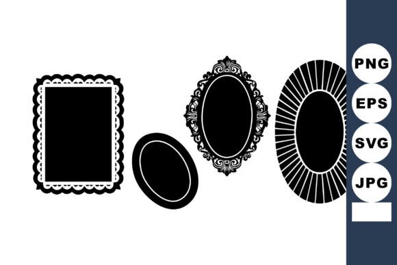 Vintage Ornate Frame Silhouette Set: Graphics & Illustrations for Editorial Polish